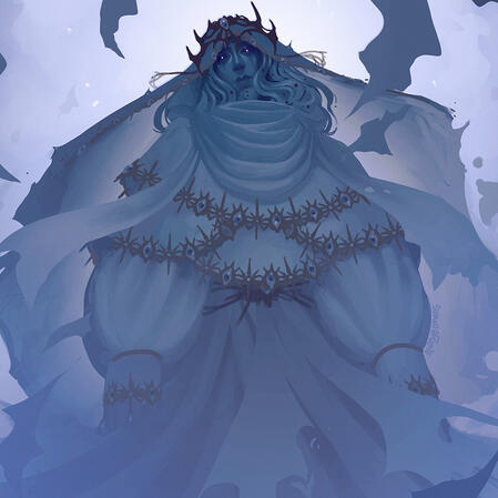 Artwork of the Oracle from the visual novel Stygiomedusa